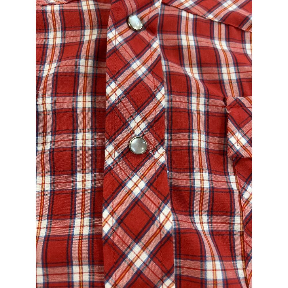 Lariat Western Pearl Snap Work Shirt Size Large Cowboy Rodeo Festival VTG - Picture 3 of 10